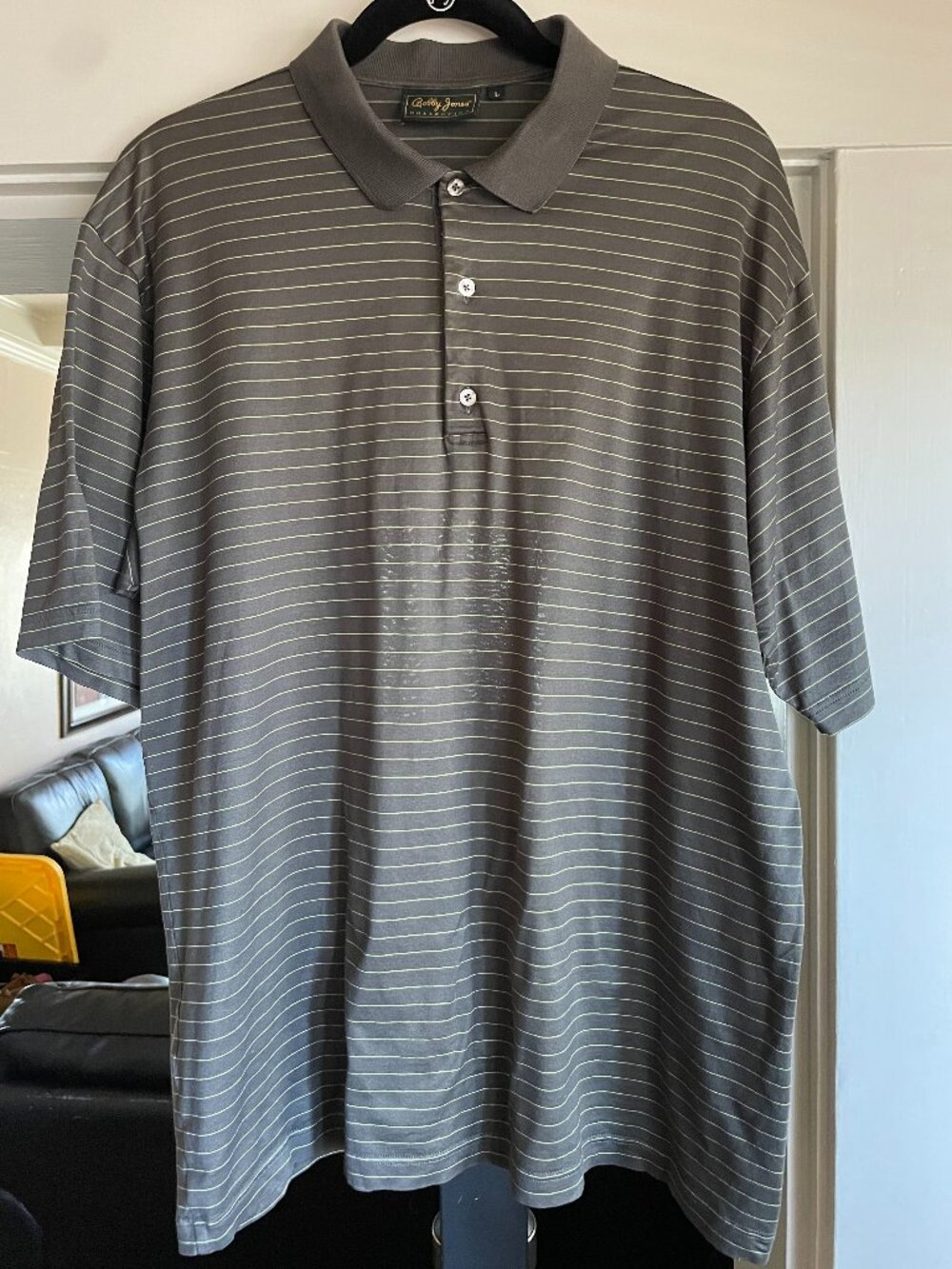 Bobby Jones Vtg Golf Polo Olive Green Stripe - L